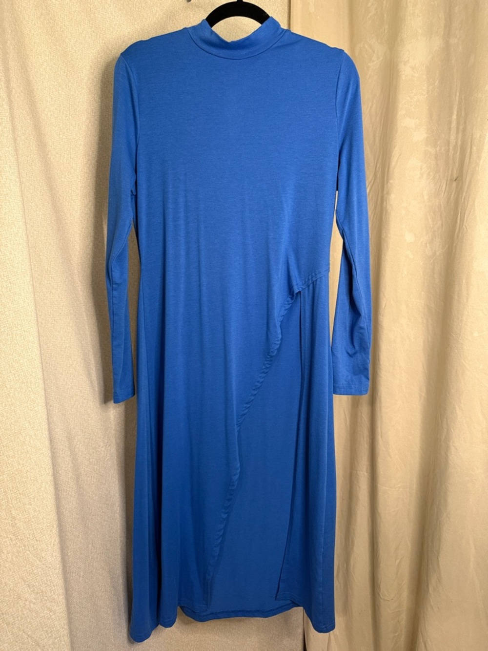 New York & Company Royal Blue Long-Sleeve Mock Neck Dress